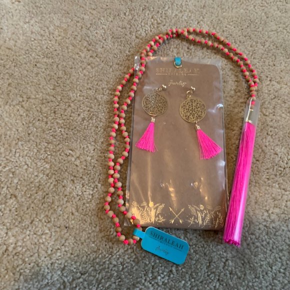 Shiraleah Chicago Pink Bali Necklace and Earrings Set NWT - Picture 16 of 16